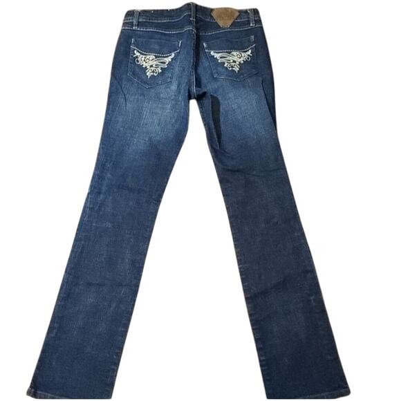 Ecko Marc Embellished Darkwash Straight Leg Stretch Denim Jeans - Picture 1 of 6